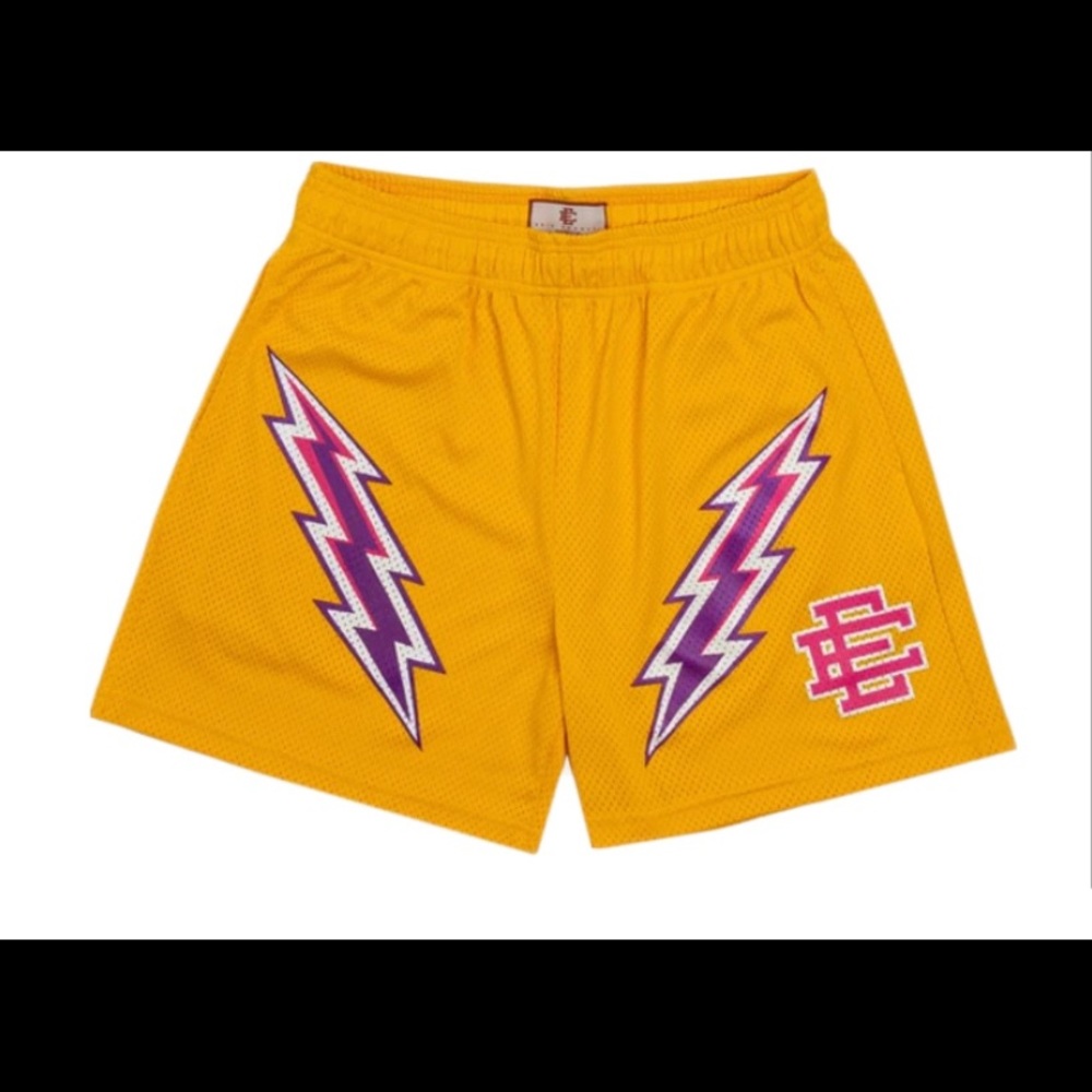 Eric Emanuel Lighting Bolt Yellow Shorts